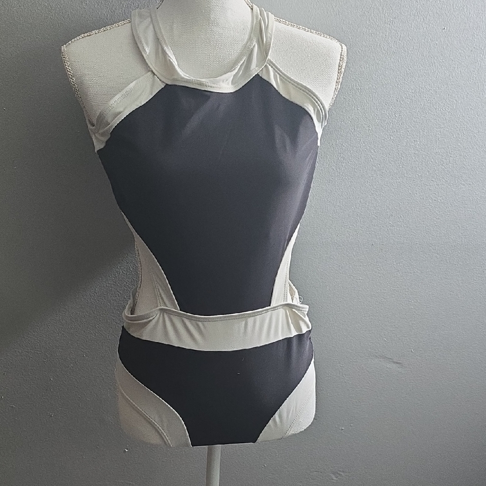 Elegant Black and White Women's Swimsuit